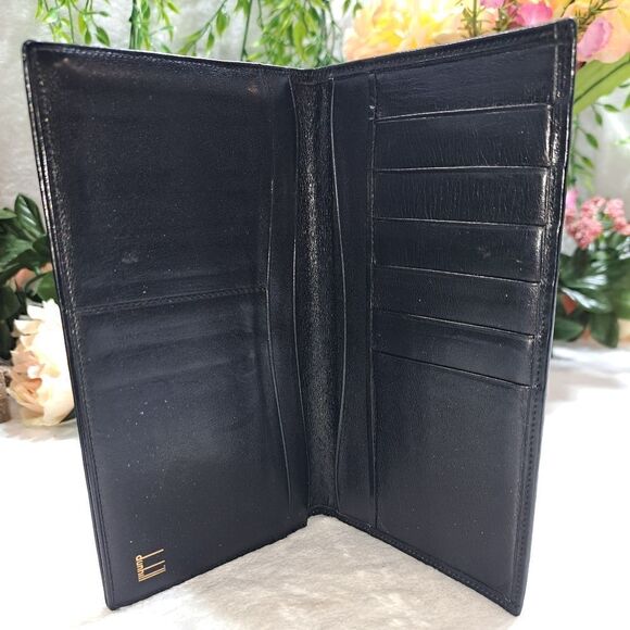 Dunhill Black Leather Checkbook Wallet - Picture 4 of 10